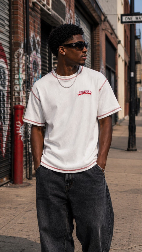 Color Seam Waffle Tee